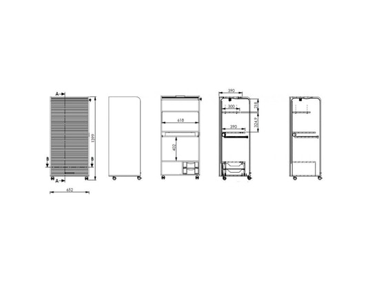Armoire Informatique Mobile Simmob - 2 Tiroirs, Chêne Naturel, Roulettes