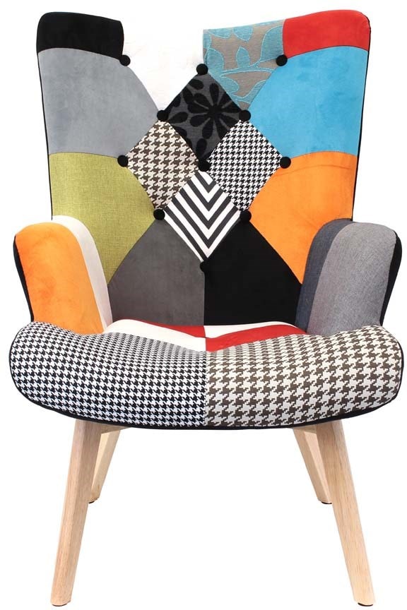 avec des fleurunico Addayセット② Fauteuil assise en tissu patchwork helsinki THE HOME DECO