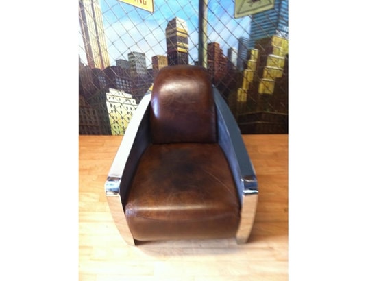 Fauteuil en Cuir Aviateur de Club Vintage Cocktail TV | UK