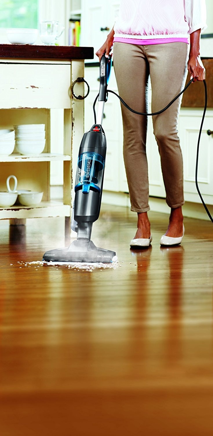 BISSELL Vac & Steam Titanium - Aspirateur Et Nettoyeur Vapeur 2en1 - Élimine 99.9% Des Bactéries
