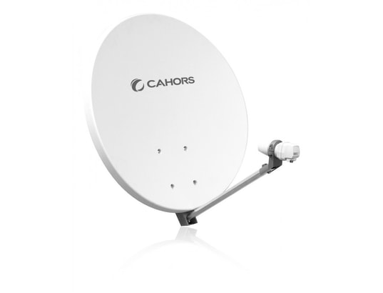 Parabole Satellite Cahors SMC 80cm Blanche + LNB Single - Fibre Composite - Pour Réception Numérique