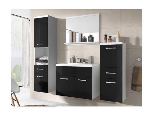 Ensemble claudia - meubles de salle de bain - laqué noir VENTE-UNIQUE