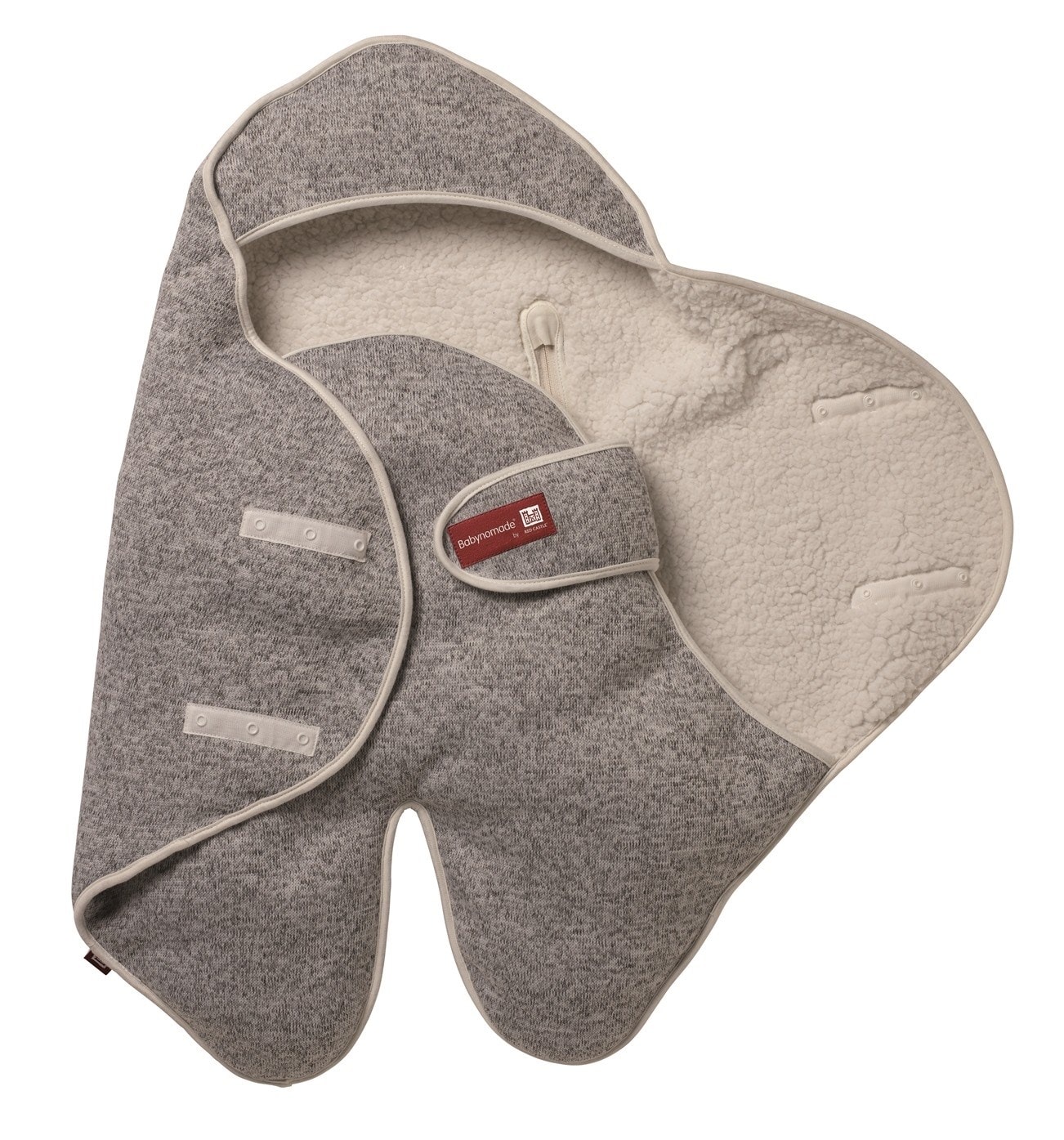 Red Castle Babynomade Couverture Enveloppante Hiver Bébé - Gris Chine/Blanc - Compatible Siège Auto, Poussette, Nacelle - 0-6 Mois