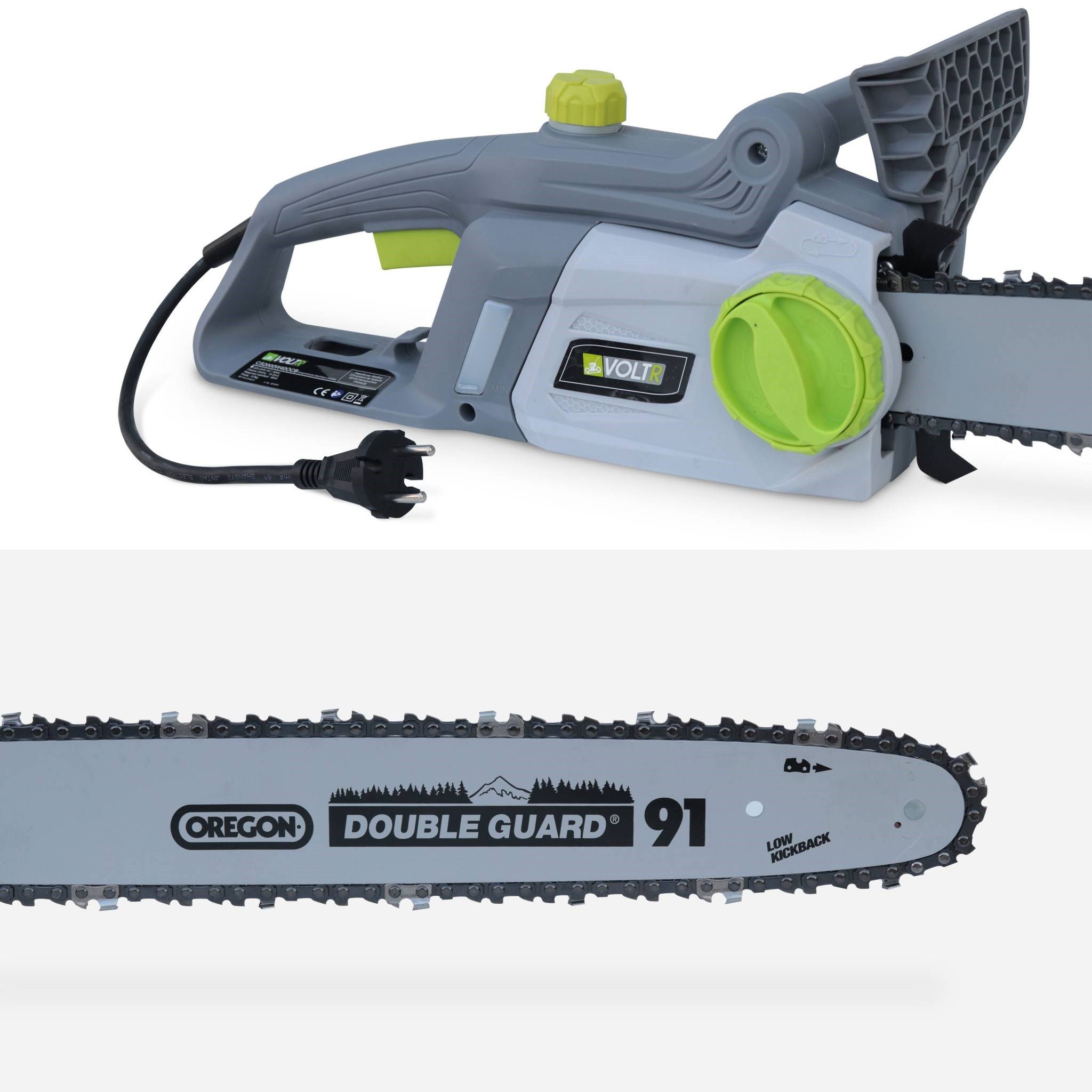 Tronçonneuse électrique 2000W - Guide 40cm, Huilage Automatique, 800 Tr/min - Pour Bois Et Bricolage