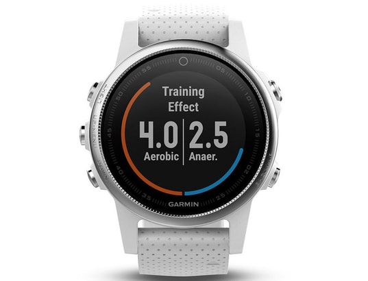 Montre connectée GARMIN FENIX 5S Silver avec bracelet blanc Pas