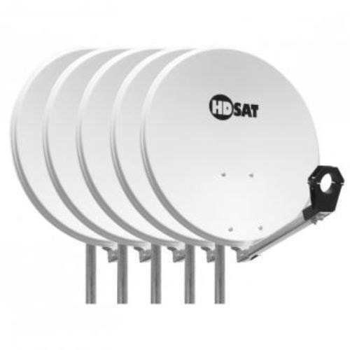 Parabole Satellite HDSAT 60cm Acier Galvanisé - Support LNB Inclus - Gain 36dB - Compatible Mât 30-60mm