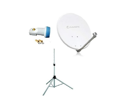 Antenne 65 Cm Acier Parabole Satellite 65cm Trépied Réglable 180cm - Kit Installation Parabole Camping Gain 36.5dB