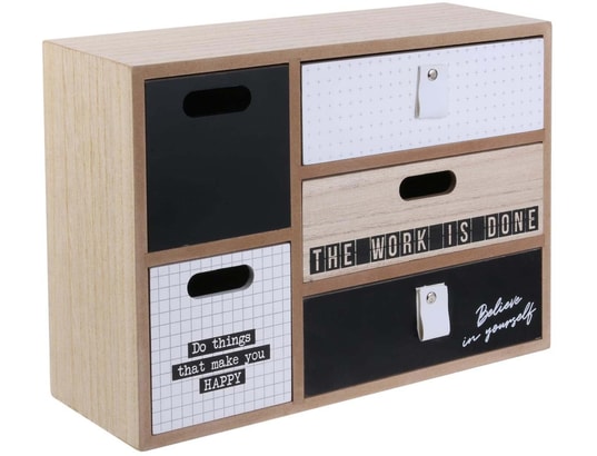Cadre GENERIQUE Dites-le avec des mots - Cadre photo indus cool Happy Working - Noir et beige