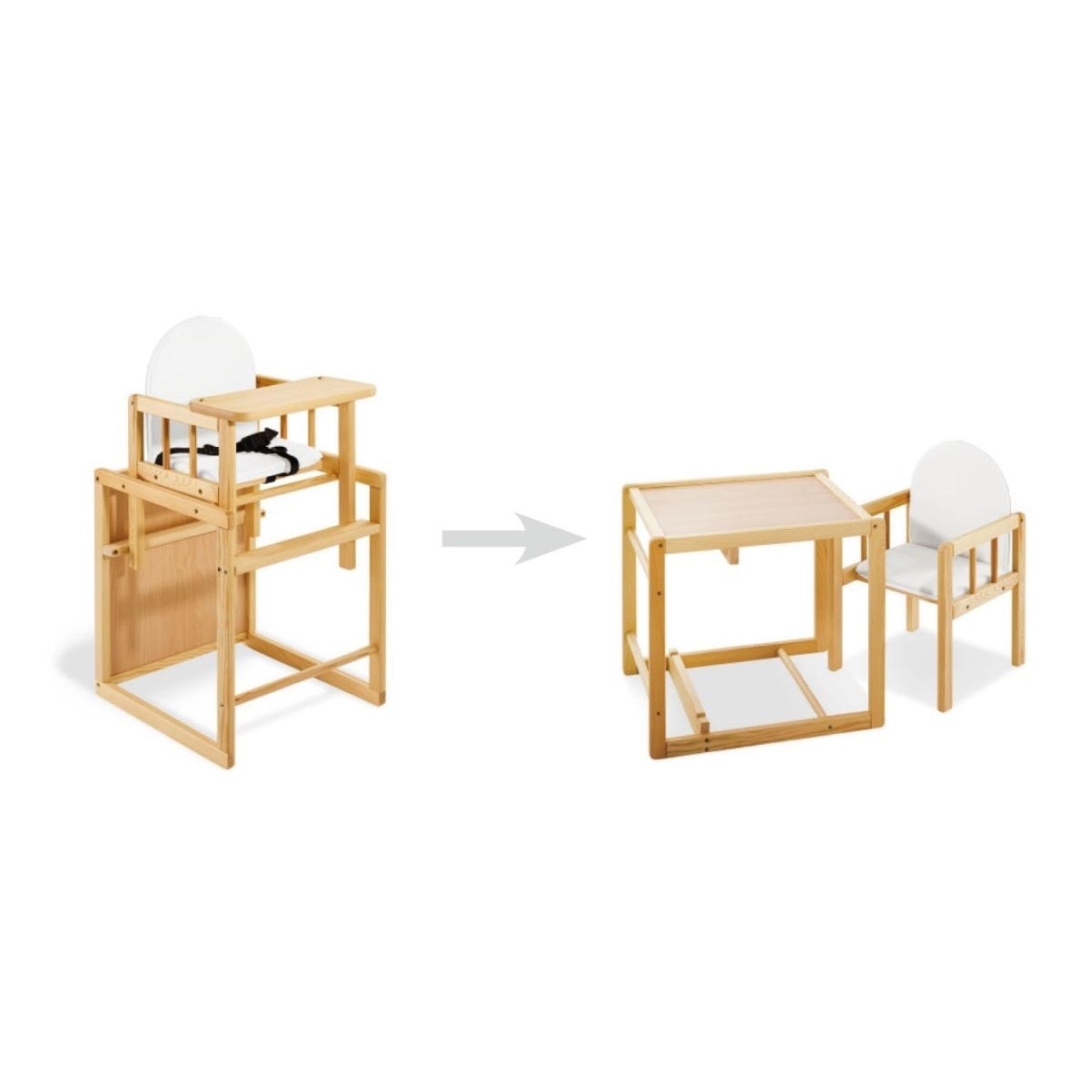 Test : chaise haute Marcel, transformable en bicolore noir et naturel Test : chaise haute Marcel, transformable en bicolore noir et naturel