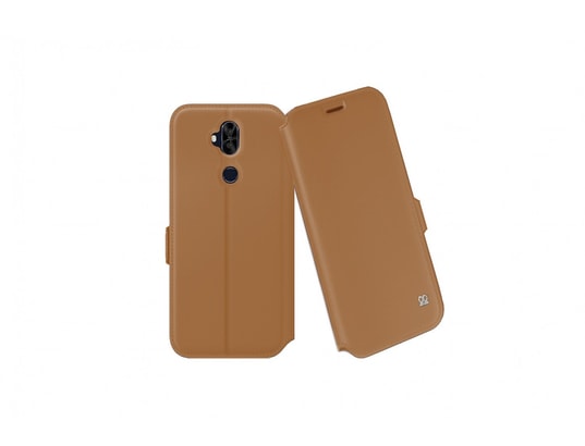 Ibroz Etui Folio Cover marron en cuir pour Asus ZenFone 5 Lite ZC600KL