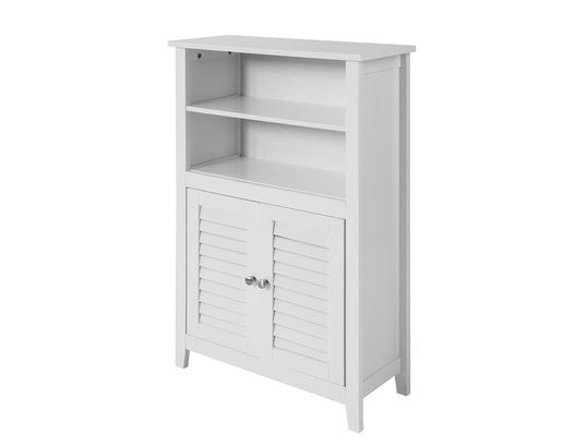 Armoire Salle De Bain Blanche - Étagère Rangement Bois - Gain De Place
