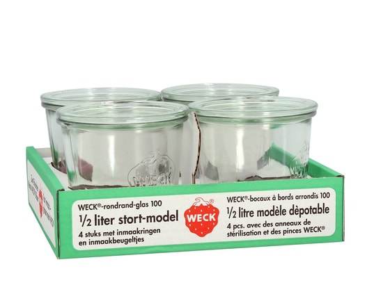Weck Bocal De Conservation Forme Basse Verre 290 Ml X 4