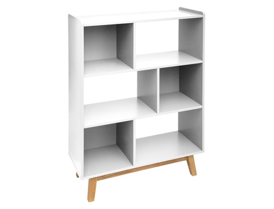 Etagère 4 Compartiments Tara Blanc 76x70x32cm - Meuble De Rangement Enfant En MDF Pour Jouets Et Livres - 5