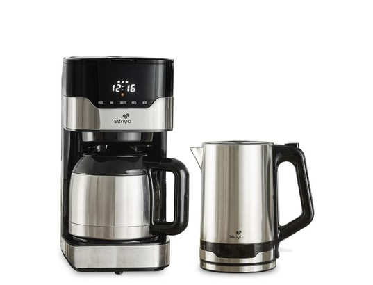 SENYA Cafeti&egrave;re programmable isotherme SYBF-CM009 et bouilloire &eacute;lectrique inox SYBF-K037