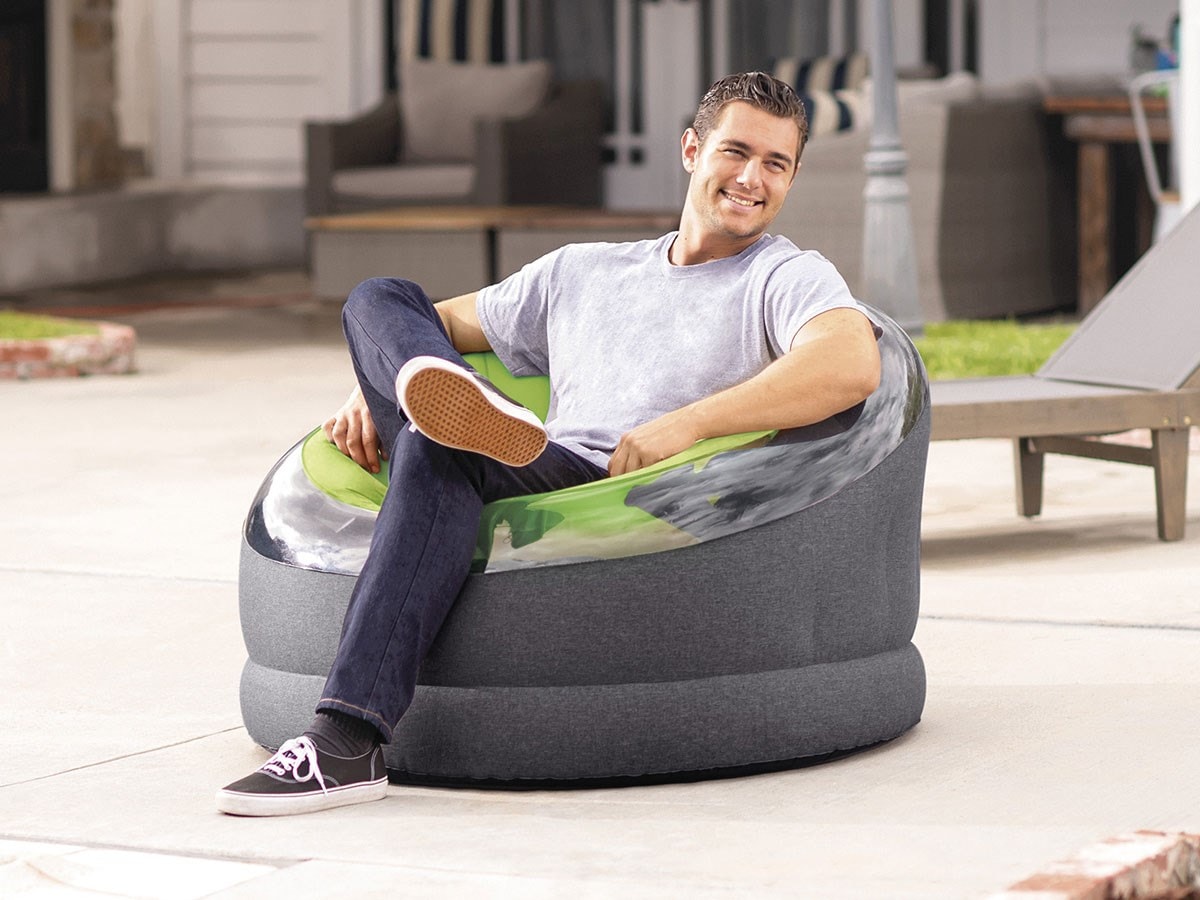 Fauteuil Gonflable Transparent Pour Adulte - 100x95x90 Cm - Support 136 Kg - Intérieur Et Extérieur - Léger Et Portable