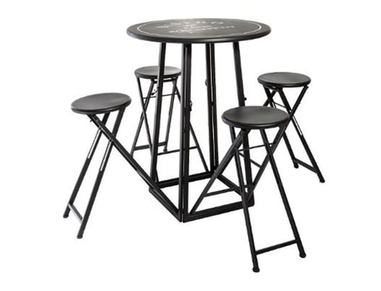 ATMOSPHERA Table 4 Chaises Extensibles To Paris 77cm Noir