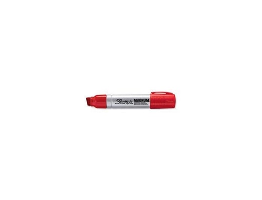 Sharpie Rouge SHARPIE - Marqueur Magnum corps en métal rouge (pointe biseautée) SHARPIE