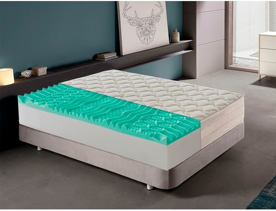 Matelas Mémoire De Forme 140x200cm 18cm - Mousse Gel 7 Zones Bambou Mi-Ferme Housse Lavable