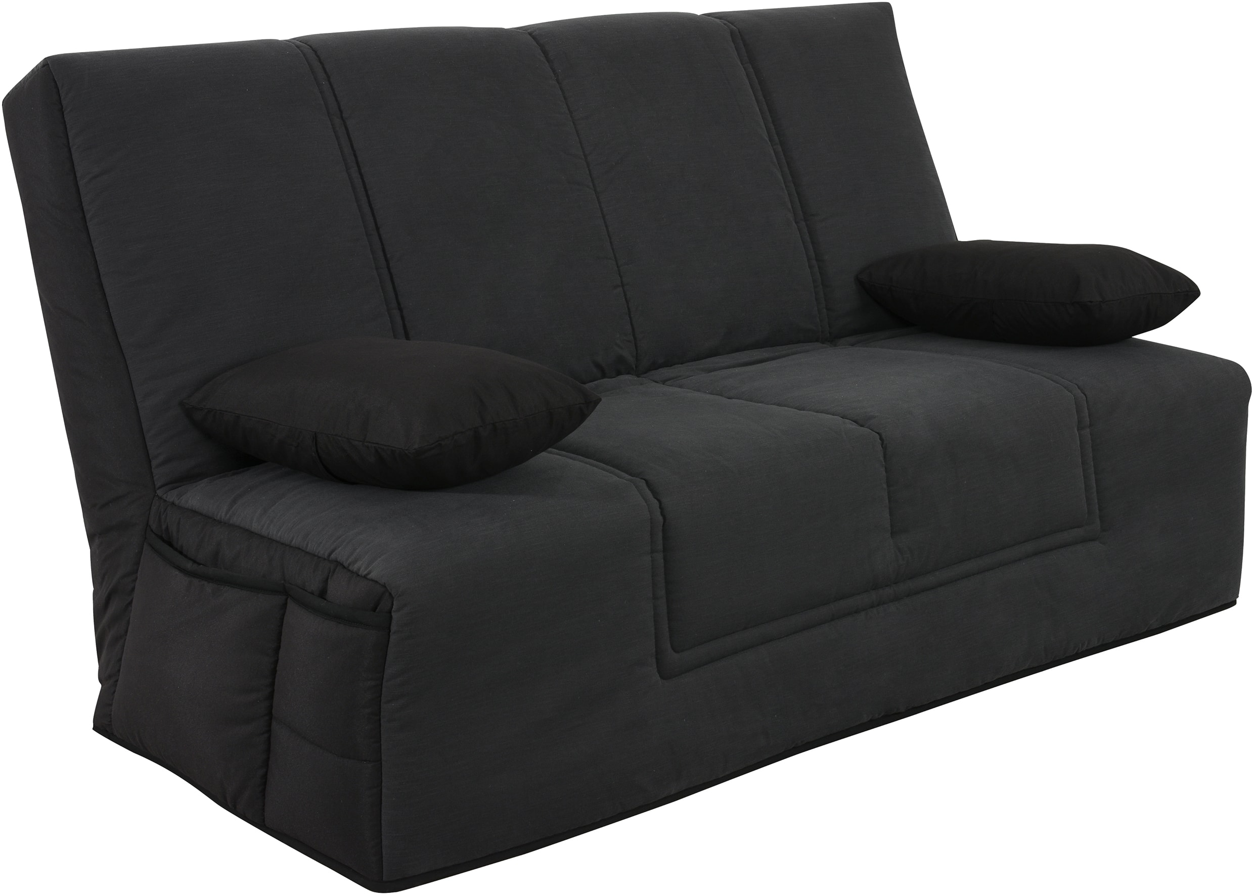 Canapé Lit Alix BZ 140 Ub Design - Noir, Mousse 35 Kg/m3