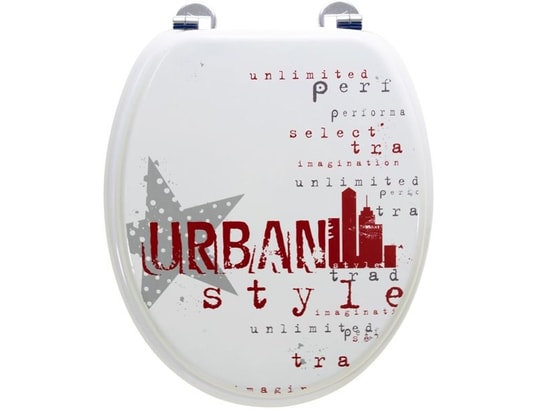 Abattant WC Universel En HDF Couleur Taupe - Charnières Plastique, Dimensions Standard
