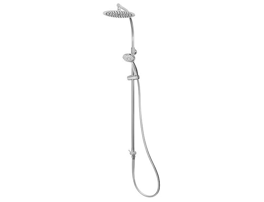 Colonne de douche murale pomme de tete orientable et douchette 4 jets