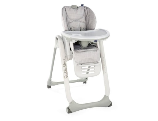 Chicco chaise haute polly 2 start - 4 roues happy silver CHICCO