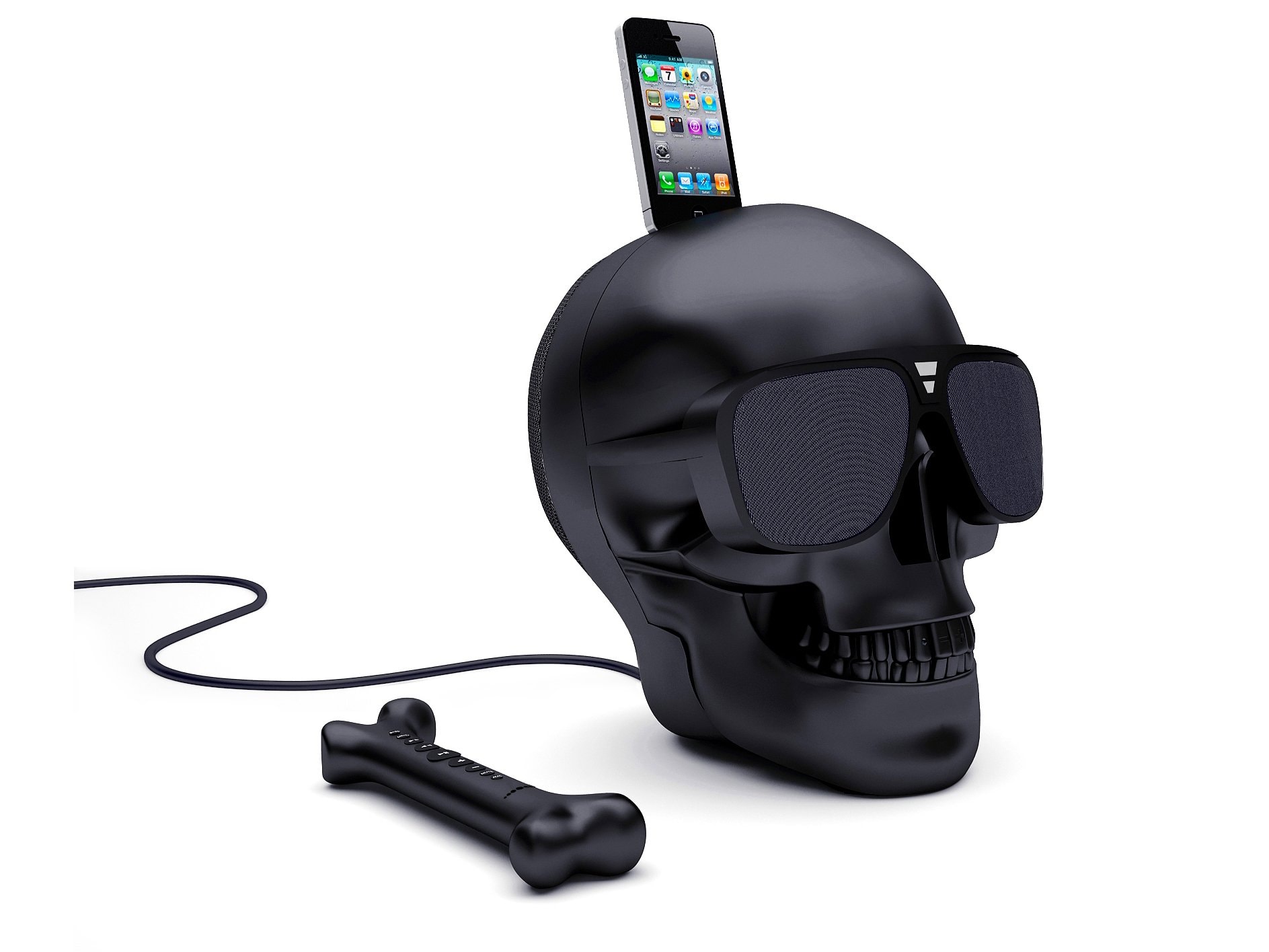 Enceinte Bluetooth Jarre Aeroskull HD+ Noir Mat - Design Tête De Mort - Son Puissant 120W - Subwoofer Intégré - 2