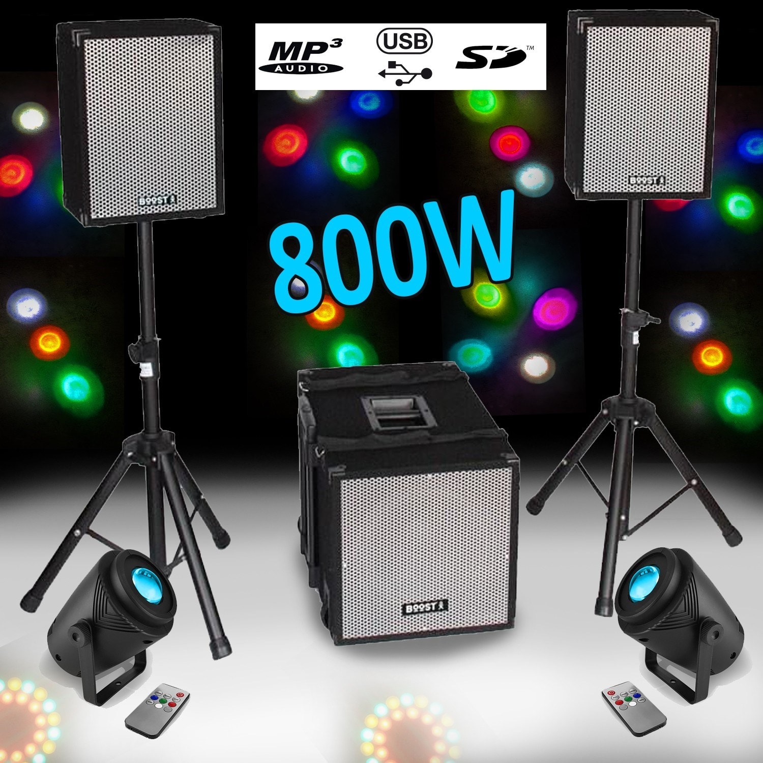 Caisson De Basse Amplifié 600W BM Sonic 1208-SOLO - Boomer 12" (30cm), Bluetooth, USB, Réglages Graves/aigus Séparés