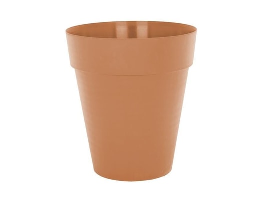 Artevasi Pot De Fleur Miami 16cm Marrom Mocha – Design élégant Avec Finition Mate – Vaso Décoratif En Plastique Recyclé, Idéal Pour Espaces Modernes