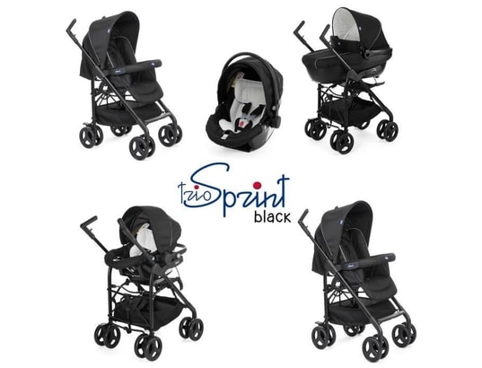 Poussette combiné chicco trio cheap sprint black