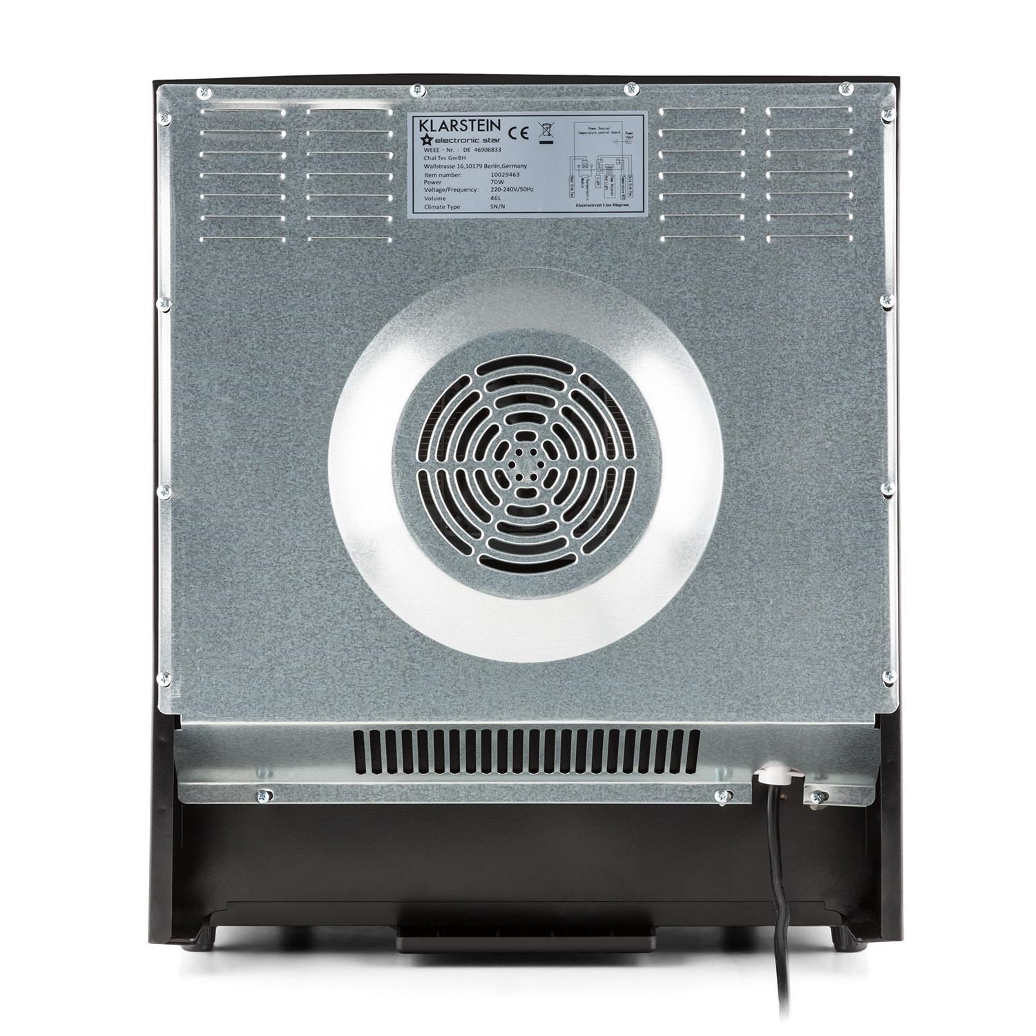 Cave à Vin Klarstein Barolo 70L - 28 Bouteilles, Porte Vitrée, LED, Thermoélectrique, Noir