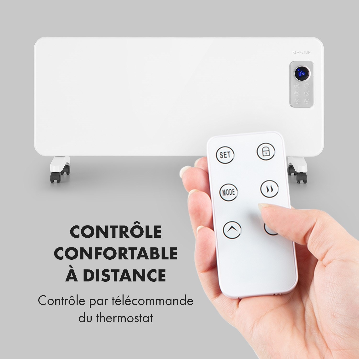 DMS EHK-2300 radiateur électrique à convection avec télécommande, écran