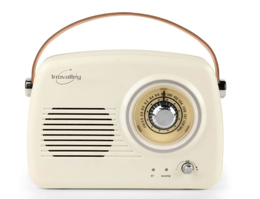 INOVALLEY - Radio vintage portative bluetooth beige