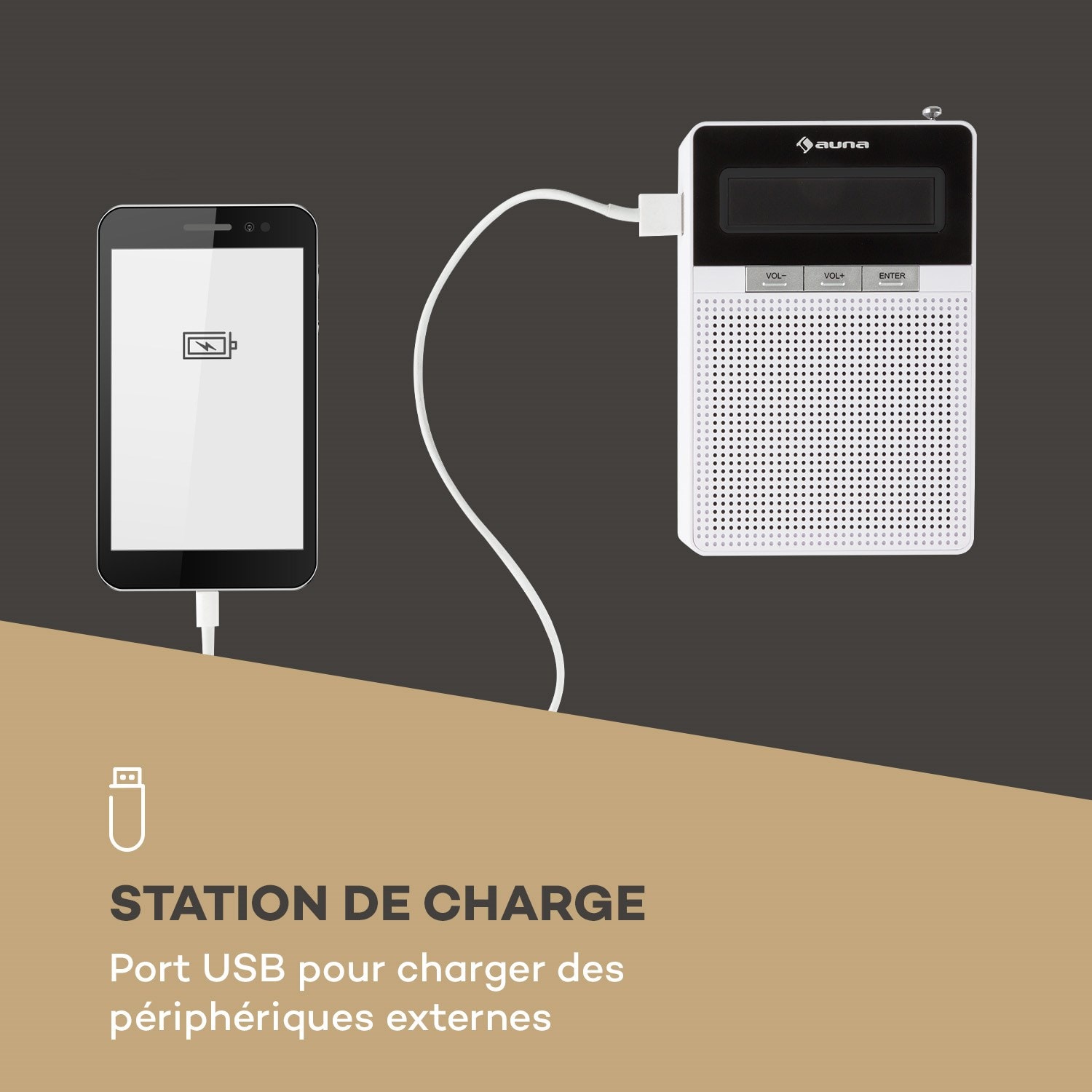 Auna digiplug mini radio internet sans fil pour prise murale dab+ fm ...