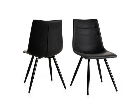 Chaise de salle à manger noire design marlon (lot de 2) NOUVOMEUBLE