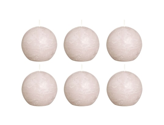 Lot De 6 Bougies Boules Rustiques Spaas – 80 Mm – Bleu Foncé – 24 Heures De Combustion – Mèche Auto-extinguible – Non Parfumées