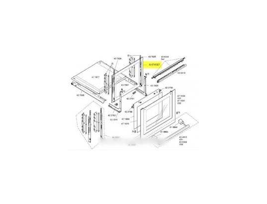 Kit remplacement vitre intérieure de four Bosch, Siemens, Neff - 20004273