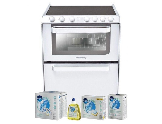 Lave-vaisselle posable blanc 6 couverts combiné four table de cuisson