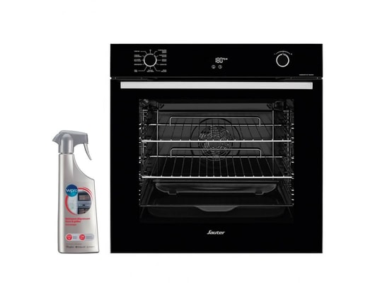 Four pyrolyse encastrable noir 73l multifonction chaleur tournante