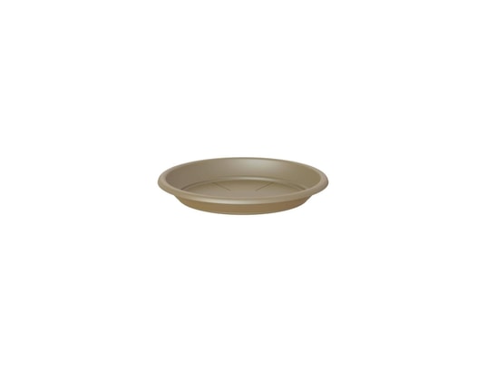 Soucoupe Ronde 35cm Taupe - Pour Pots De Fleurs - Écoulement Eau - Gamme Capri Venezia