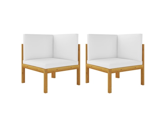 Canapé D'Angle Jardin VidaXL - Bois Acacia, Coussins Amovibles, Design Modulaire, Style Corde Noir