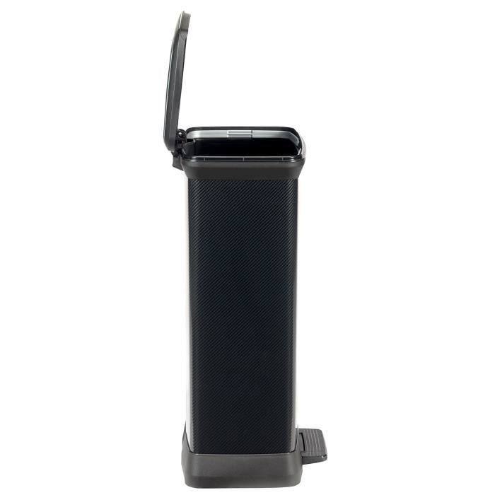 Poubelle à Pédale Curver 50L Rectangulaire Décor Kitchen Silver - Argent