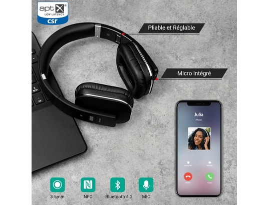 Casque bluetooth sans fil – august ep650 – micro bluetooth aptx ll - Main Image