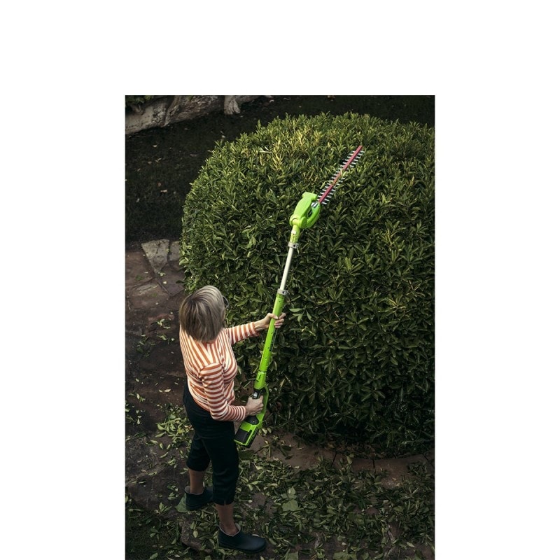 Greenworks Taille-Haie Sur Perche 24V 51 Cm – Tête Pivotante 125°, Coupe 18 Mm, Léger 2.8 Kg – Sans Batterie Ni Chargeur – Garantie 3 Ans