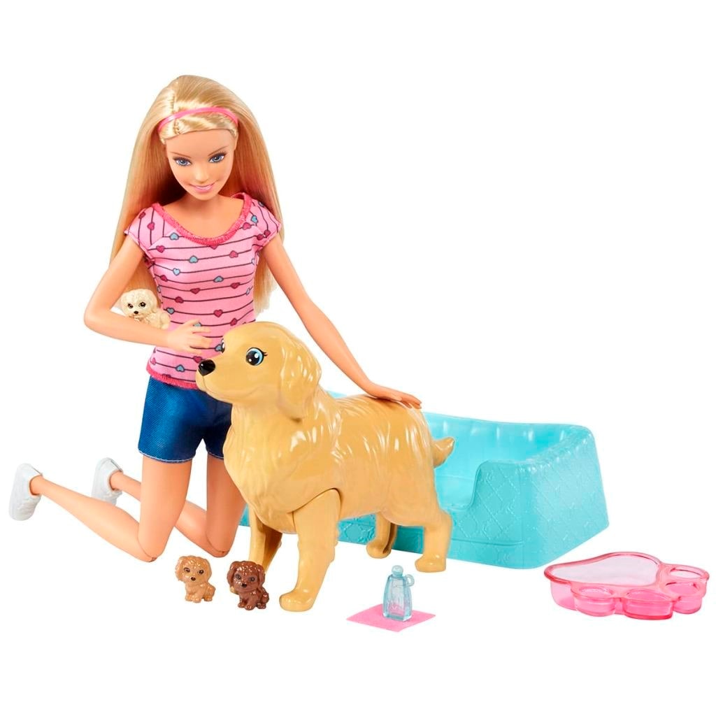 Barbie coffret de jeu chiots nouveaux-nés fbn17 BARBIE Pas Cher - UBALDI.com