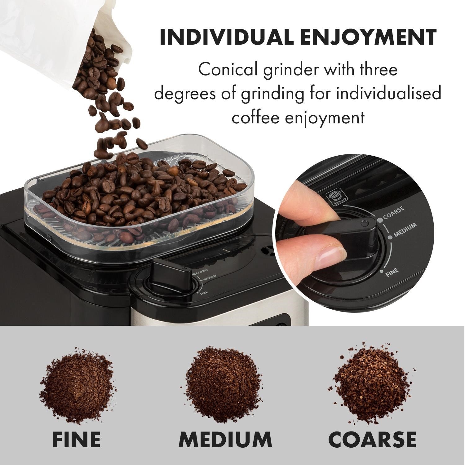 Klarstein Aromatica X Cafetière Avec Broyeur Verseuse En Verre Aroma