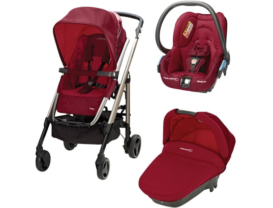 Poussette combine BEBE CONFORT Trio Loola Excel raspberry red 2014 19648141 Pas Cher UBALDI