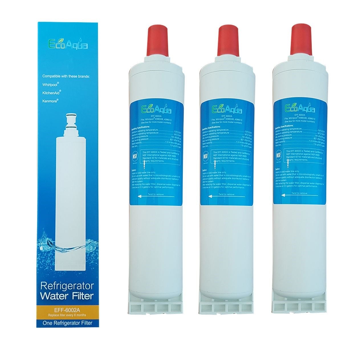 Filtro Acqua Frigorifero Whirlpool Filtri Acqua Per Frigorifero Whirlpool - 2 Pezzi, Ricambio Per Wpro SBS001 SBS002, Hama Ricambio Filtro Wpro SBS001 - Foto 4