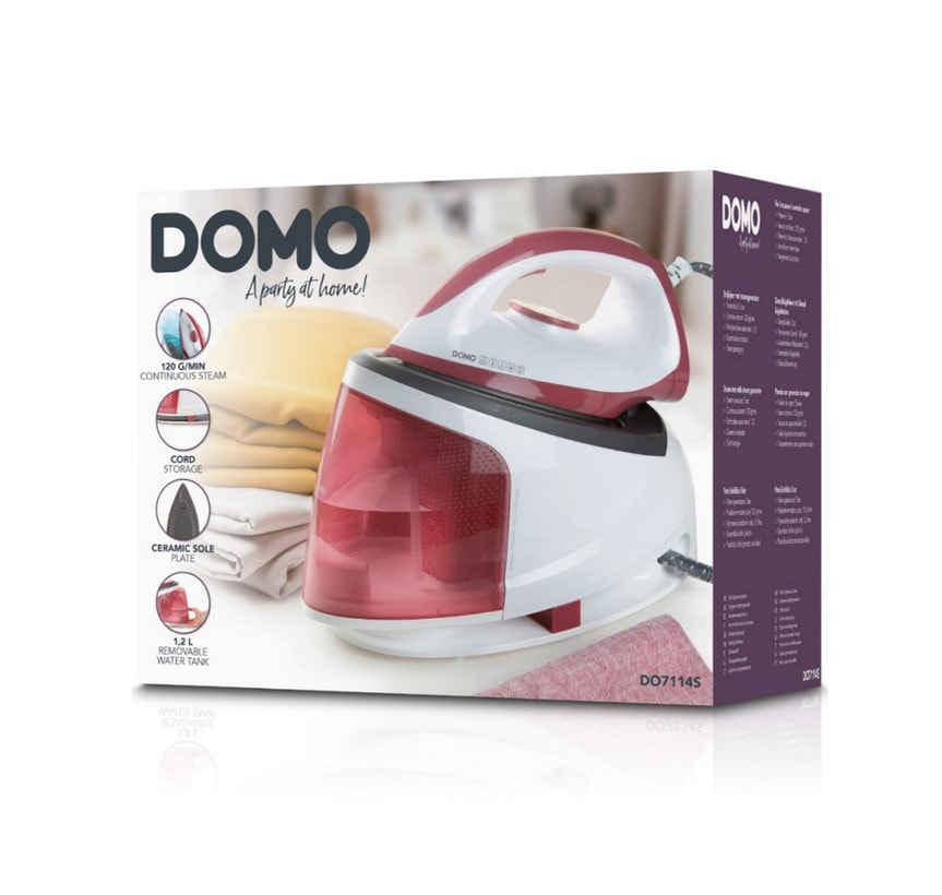 DOMO DO7115S Centrale Vapeur Puissante 6,5 Bars – 2400 W, 1,8 L, Vapeur Continue 150 G/min, Jet 330 G
