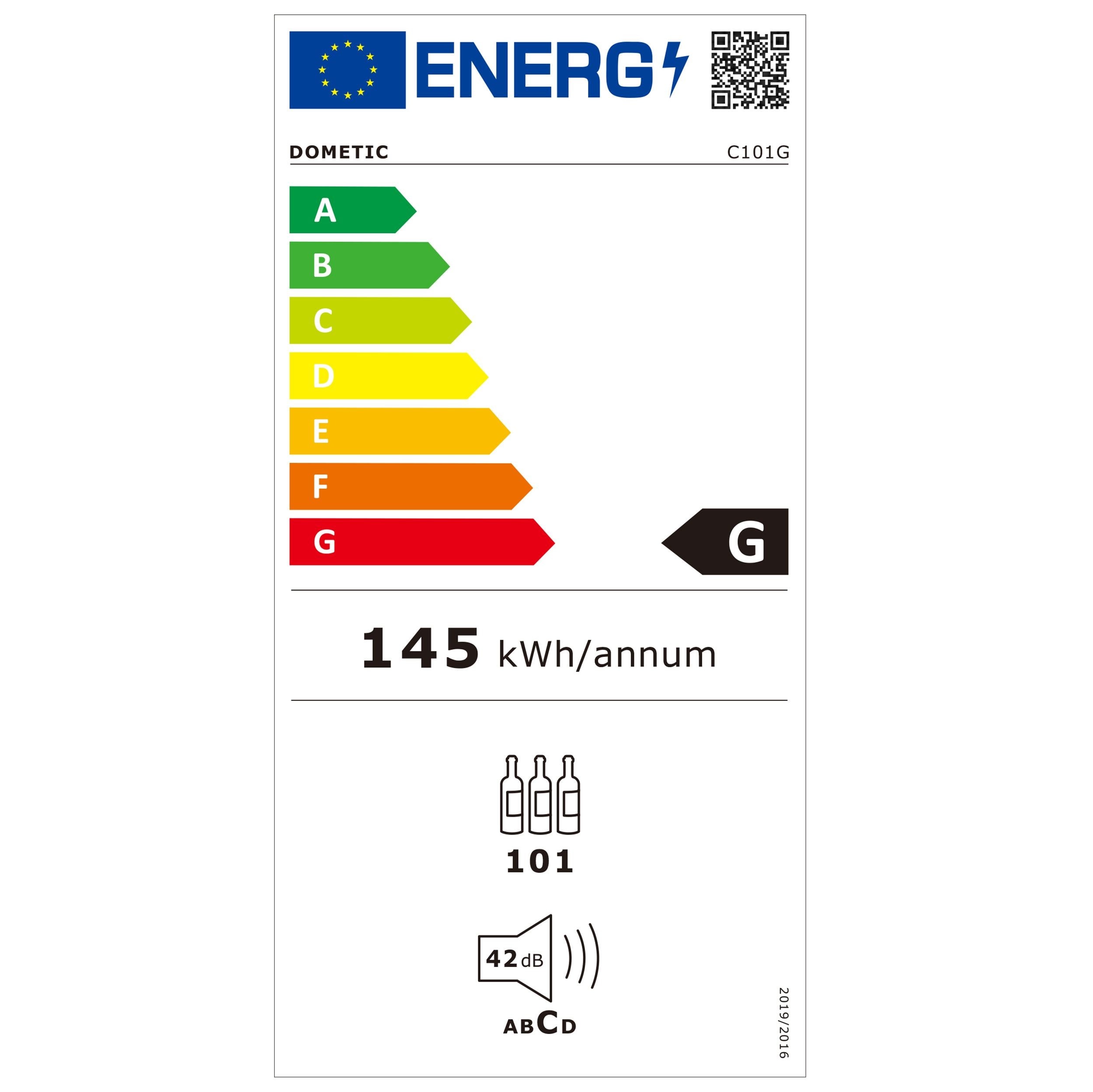 Dometic cave a vin de vieillissement c101g monozone 101 bouteilles DOMETIC Pas Cher